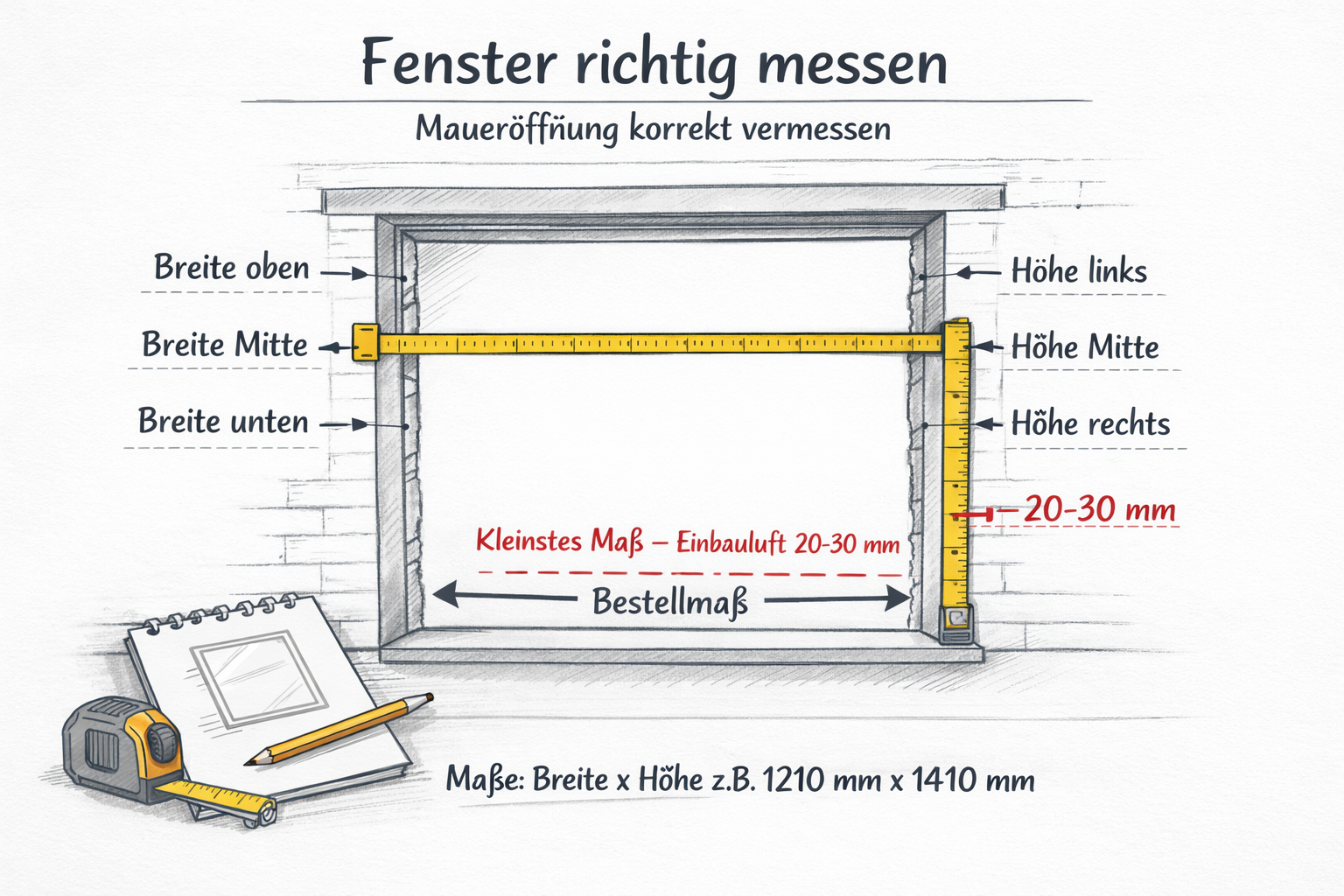 Fenster richtig messen