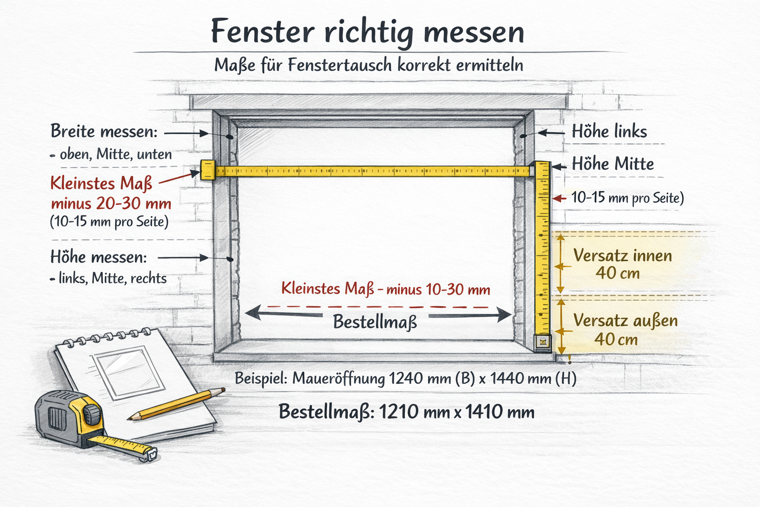 Fenster richtig messen_
